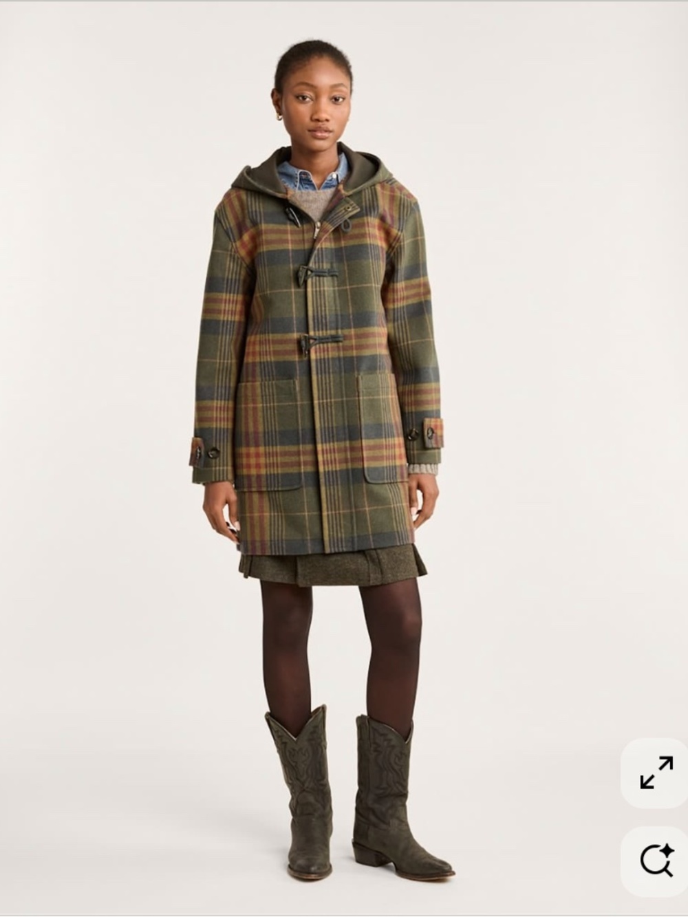 Pendleton Hooded Wool Camp Duffel Plaid Coat Size M NWOT